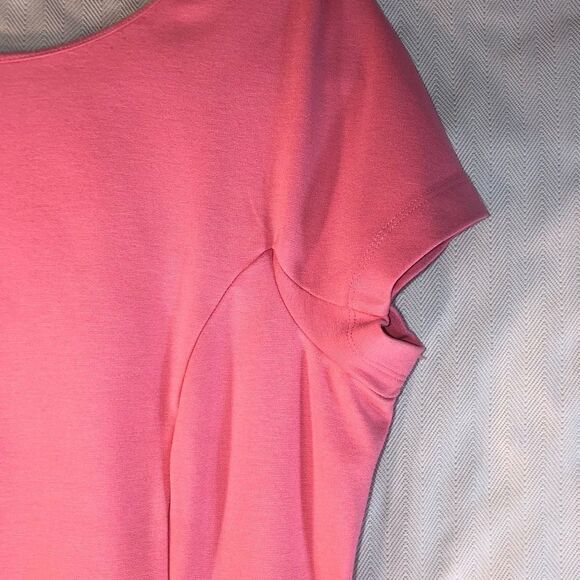 Daniel Cremieux Pink Short Sleeve Mid Length Sheath Dress Scoop Back M - Picture 4 of 10